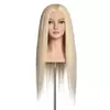 Kép 1/3 - L'Image Milena modellező babafej 60cm kerevert világos szőke hajjal