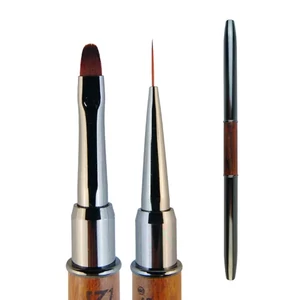 Diamond Nails zselés (4-es) és díszítő (2-es) ecset - barna, sötét ovális