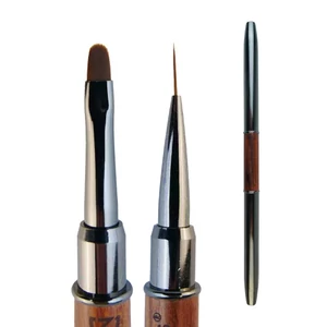 Diamond Nails zselés (4-es) és díszítő (2-es) ecset - barna, világos ovális