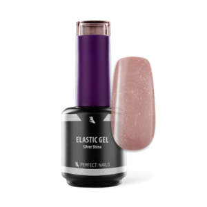 Perfect Nails Elastic Gel Glamour - Ecsetes Körömágyhosszabbító Zselé -15ml - Silver Shine
