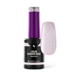 Perfect Nails Color Rubber Base Gel - Színezett Alapzselé 8ml - Glitter Blush