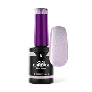 Perfect Nails Color Rubber Base Gel - Színezett Alapzselé 8ml - Glitter Blossom