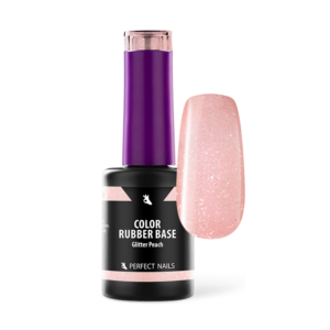 Perfect Nails Color Rubber Base Gel - Színezett Alapzselé 8ml - Glitter Peach