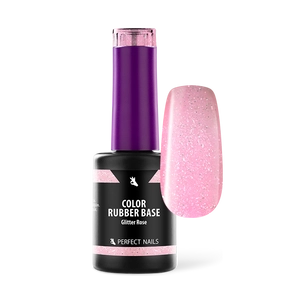 Perfect Nails Color Rubber Base Gel - Színezett Alapzselé 8ml - Glitter Rose