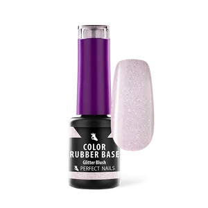 Perfect Nails Color Rubber Base Gel - Színezett Alapzselé 4ml - Glitter Blush