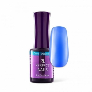 Perfect Nails LacGel Glass G002 Gél Lakk 8ml - Ocean Blue - Vitrage