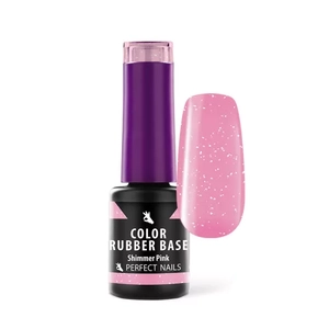 Perfect Nails Color Rubber Base Gel - Színezett Alapzselé 4ml - Shimmer Pink