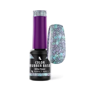 Perfect Nails Color Rubber Base Gel - Színezett Alapzselé 4ml - Glitter Flower