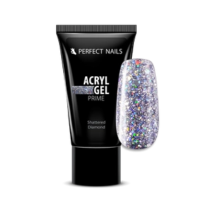 Perfect Nails Csillámos AcrylGel Prime - Tubusos Akril Gél 15g - Shattered dimond