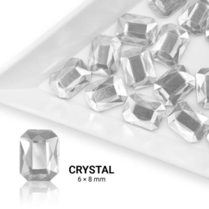 Formakő téglalap alakú - 6x8mm - Crystal 