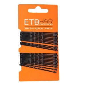 ETB Hair Fekete hullámcsat 7cm 24db