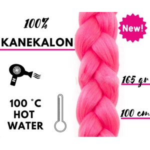 Afro szintetikus 100% kanekalon haj 165g - pink