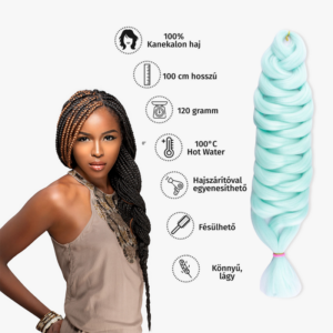 Afro szintetikus 100% kanekalon haj 120g - menta