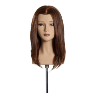 L'Image Nina verseny modellező babafej 30cm természetes sötétszőke hajjal