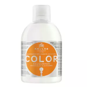 Kallos KJMN Color Hajsampon lenmagolajjal és UV filterrel festett, töredezett hajra 1000ml