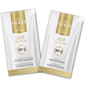 Golden Green Nature 24K Gold Lehúzható Alginát Arcmaszk 10g +24K Gold Kolloid Aktiváló Oldat 30ml
