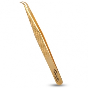 Long Lashes csipesz enyhén hajlított - arany, 12cm