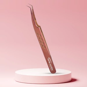 Long Lashes Pro Fiber Volume csipesz - Keskeny fejű, Bronz