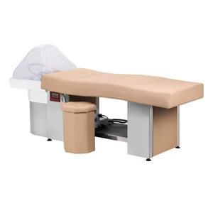 Gabbiano Head Spa 017 hair washing bed beige with pouffe