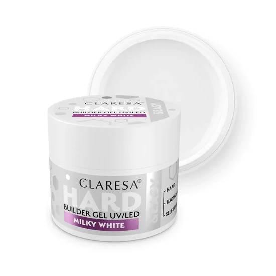 Claresa Hard&Easy  Builder Gel Milky White 12g tejfehér építőzselé
