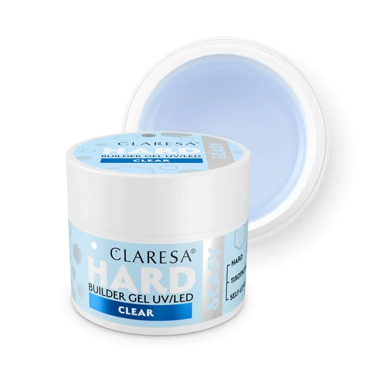 Claresa Hard&Easy Clear Builder gel 45g átlátszó építőzselé 