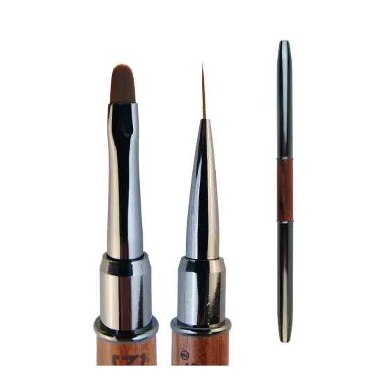 Diamond Nails zselés (4-es) és díszítő (2-es) ecset - barna, világos ovális