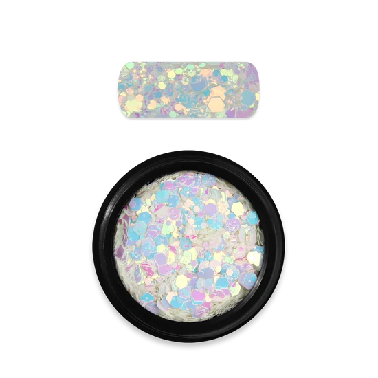 Moyra Holo glitter mix No. 12 Kaméleon Fehér