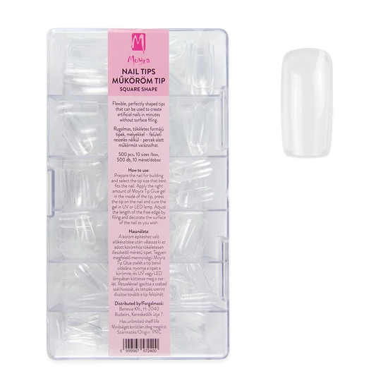 Moyra Full Cover Gel Tip Square shape (kocka forma)