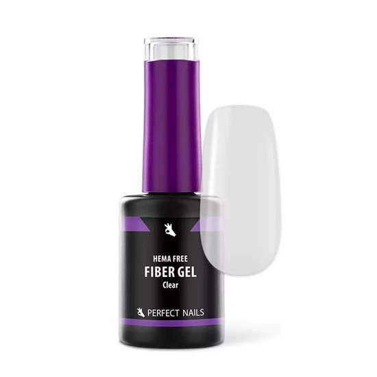Perfect Nails Fiber Vitamin Base Gel - HEMA Free üvegszálas alapzselé - Clear 8ml