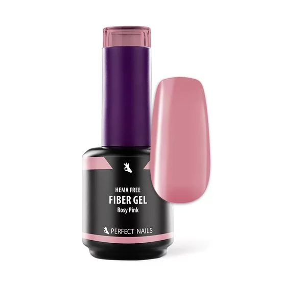 Perfect Nails Fiber Vitamin Base Gel - HEMA Free üvegszálas alapzselé - ROSY Pink 15ml