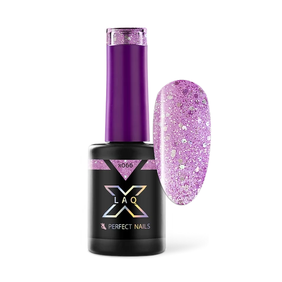 Perfect Nails LacGel LaQ X Gél Lakk 8ml - Purple X066 - Sparkle