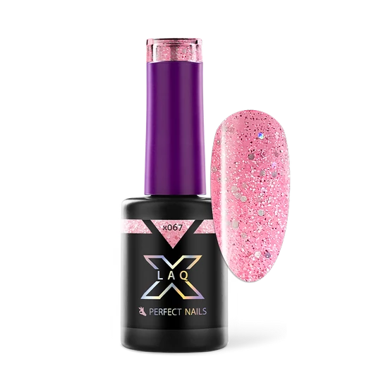 Perfect Nails LacGel LaQ X Gél Lakk 8ml - Pink X067 - Sparkle