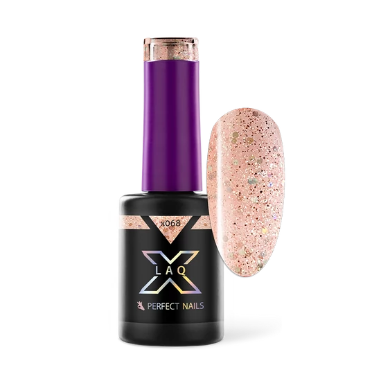 Perfect Nails LacGel LaQ X Gél Lakk 8ml - Peach X068 - Sparkle