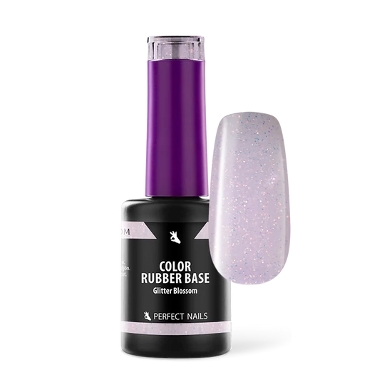 Perfect Nails Color Rubber Base Gel - Színezett Alapzselé 8ml - Glitter Blossom