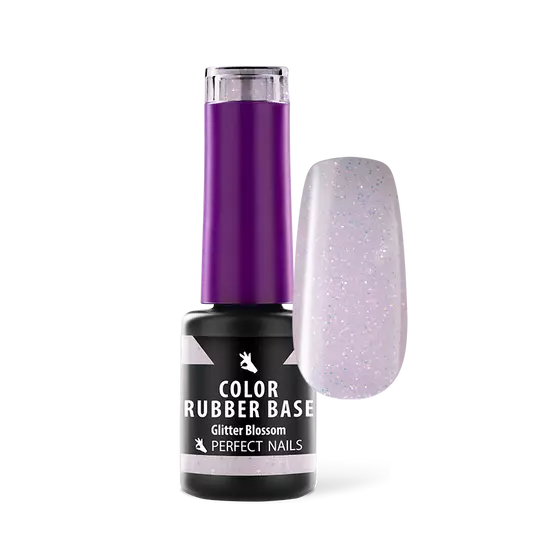 Perfect Nails Color Rubber Base Gel - Színezett Alapzselé 4ml - Glitter Blossom