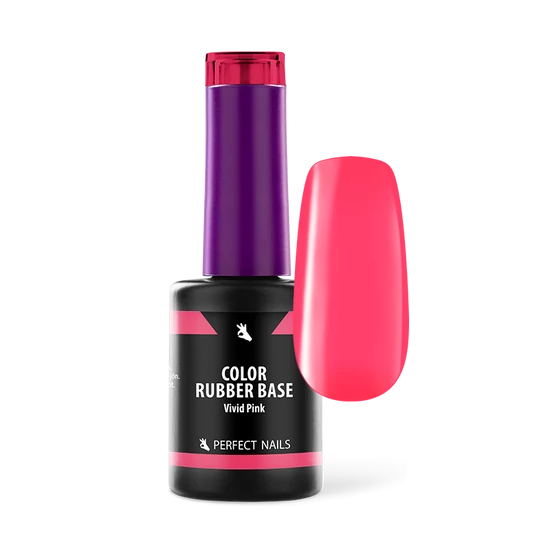 Perfect Nails Color Rubber Base Gel - Színezett Alapzselé 8ml - Vivid Pink