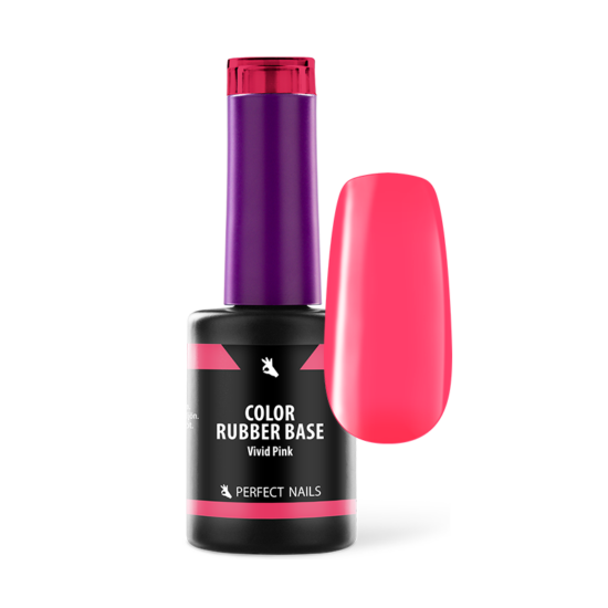 Perfect Nails Color Rubber Base Gel - Színezett Alapzselé 8ml - Vivid Pink