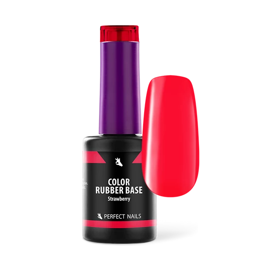 Perfect Nails Color Rubber Base Gel - Színezett Alapzselé 8ml - Strawberry