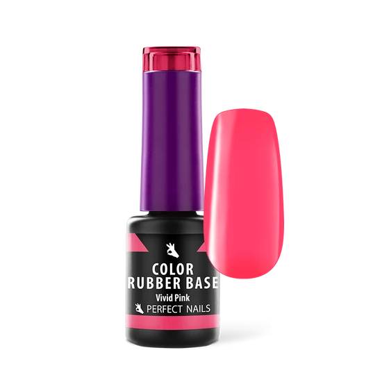 Perfect Nails  Color Rubber Base Gel - Színezett Alapzselé 4ml - Vivid Pink