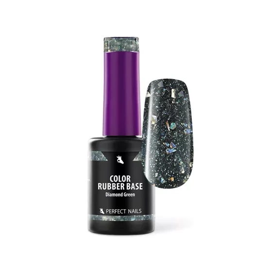 Perfect Nails Color Rubber Base Gel - Színezett Alapzselé 8ml - Diamond Green