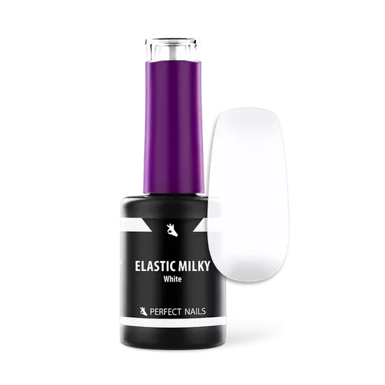 Perfect Nails Elastic Milky - Rubber Base Gel - Ecsetes Műkörömépítő Zselé 8ml - Milky White