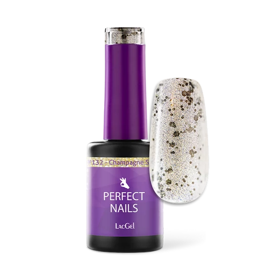 Perfect Nails LacGel 132 Gél Lakk 8ml - Champagne Silver - Prosecco