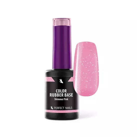 Perfect Nails Color Rubber Base Gel - Színezett Alapzselé 8ml - Shimmer Pink