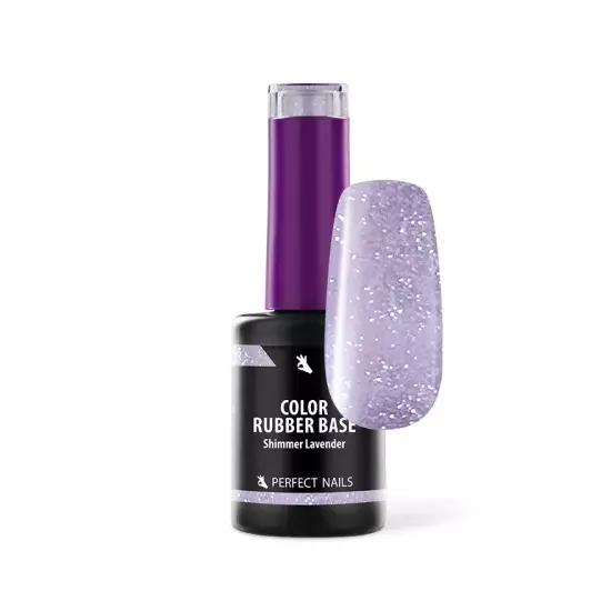 Perfect Nails Color Rubber Base Gel - Színezett Alapzselé 8ml - Shimmer Lavender