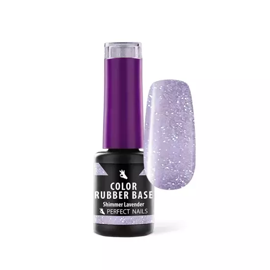 Perfect Nails Color Rubber Base Gel - Színezett Alapzselé 4ml - Shimmer Lavender