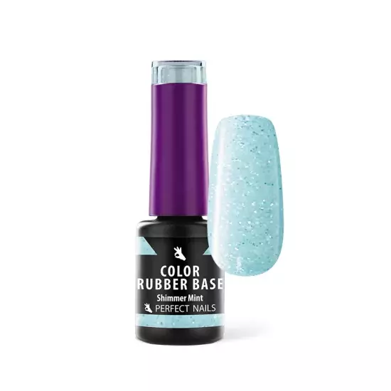 Perfect Nails Color Rubber Base Gel - Színezett Alapzselé 4ml - Shimmer Mint