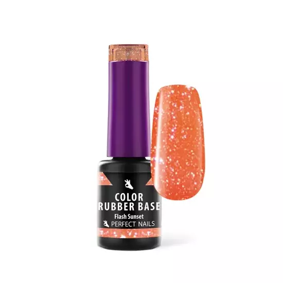 Perfect Nails  Color Rubber Base Gel - Színezett Alapzselé 4ml - Flash Sunset