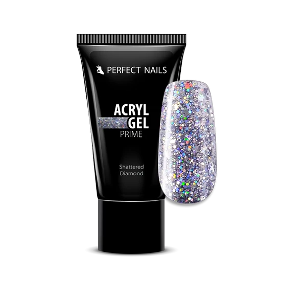 Perfect Nails Csillámos AcrylGel Prime - Tubusos Akril Gél 15g - Shattered dimond