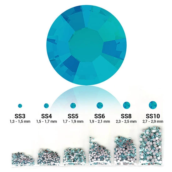 Pearl 6in1 strasszkő szett - Aquamarine