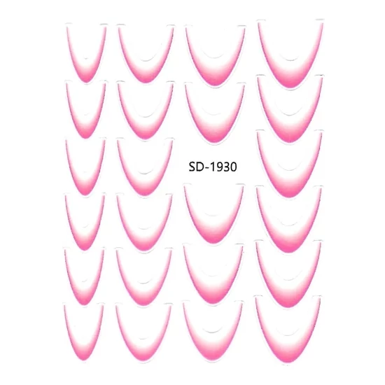 Pearl nails Segédvonalas francia körömmatrica - Világos Rózsaszín